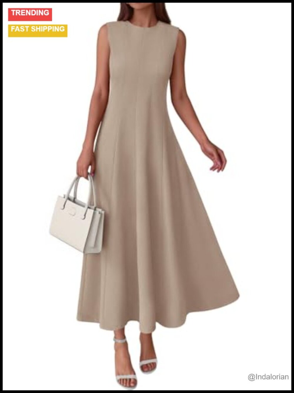 Sleeveless Maxi Dress with Pockets Semi Formal A Line Modest for Women